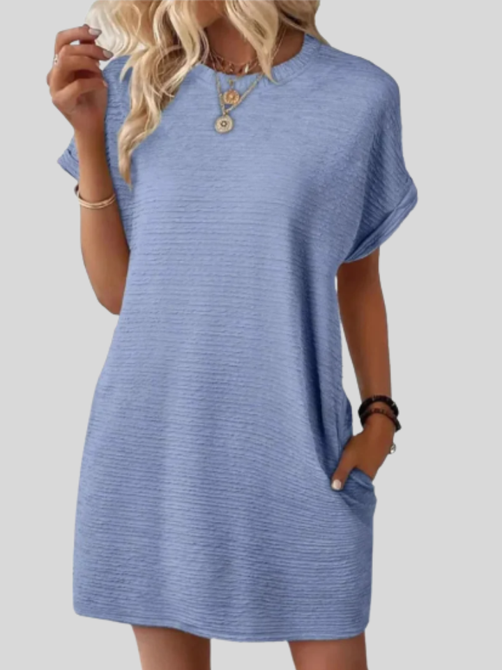 Emily™ – Casual Minimalist Round Neck Summer Dress