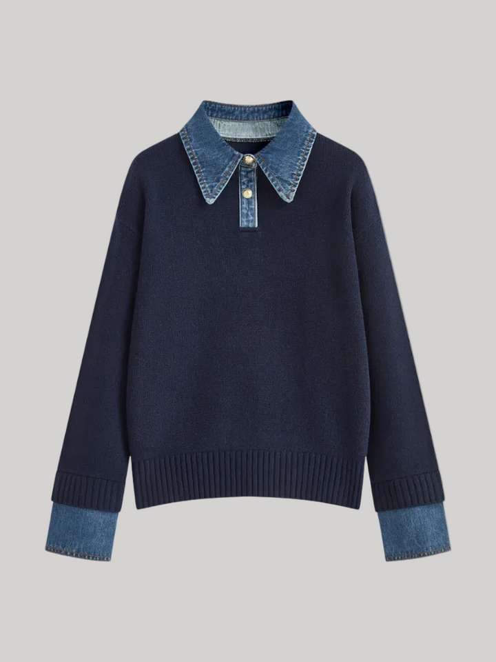 Layered Lapel Sweater