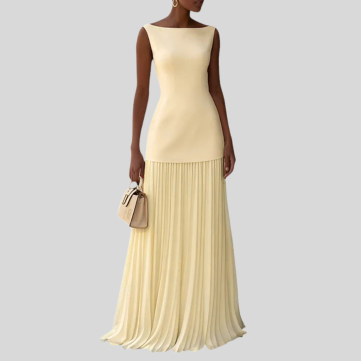 The Élise Pleated Maxi Dress