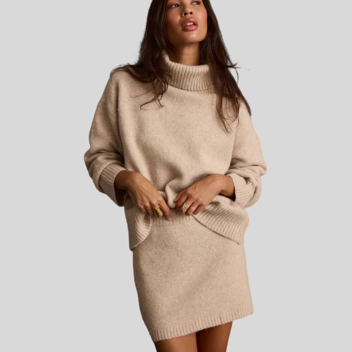 Oatmeal Knit Turtleneck