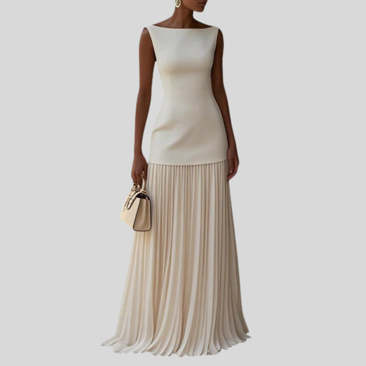 The Élise Pleated Maxi Dress