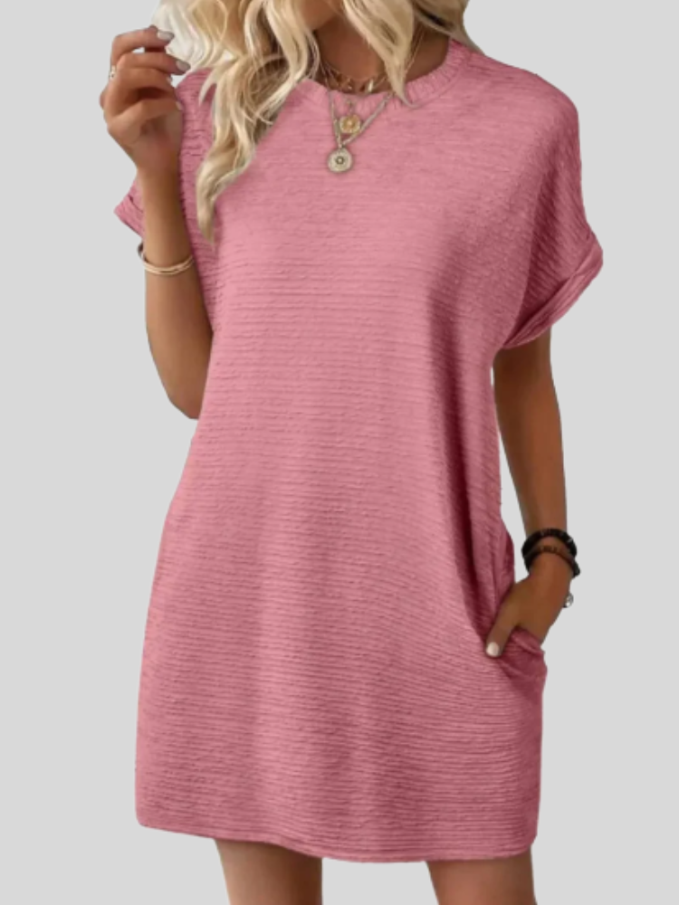 Emily™ – Casual Minimalist Round Neck Summer Dress