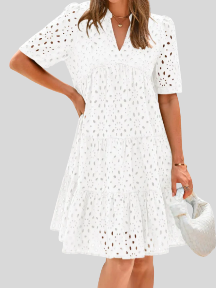 Olivia™- Chic Lace Ruffle Summer Dress