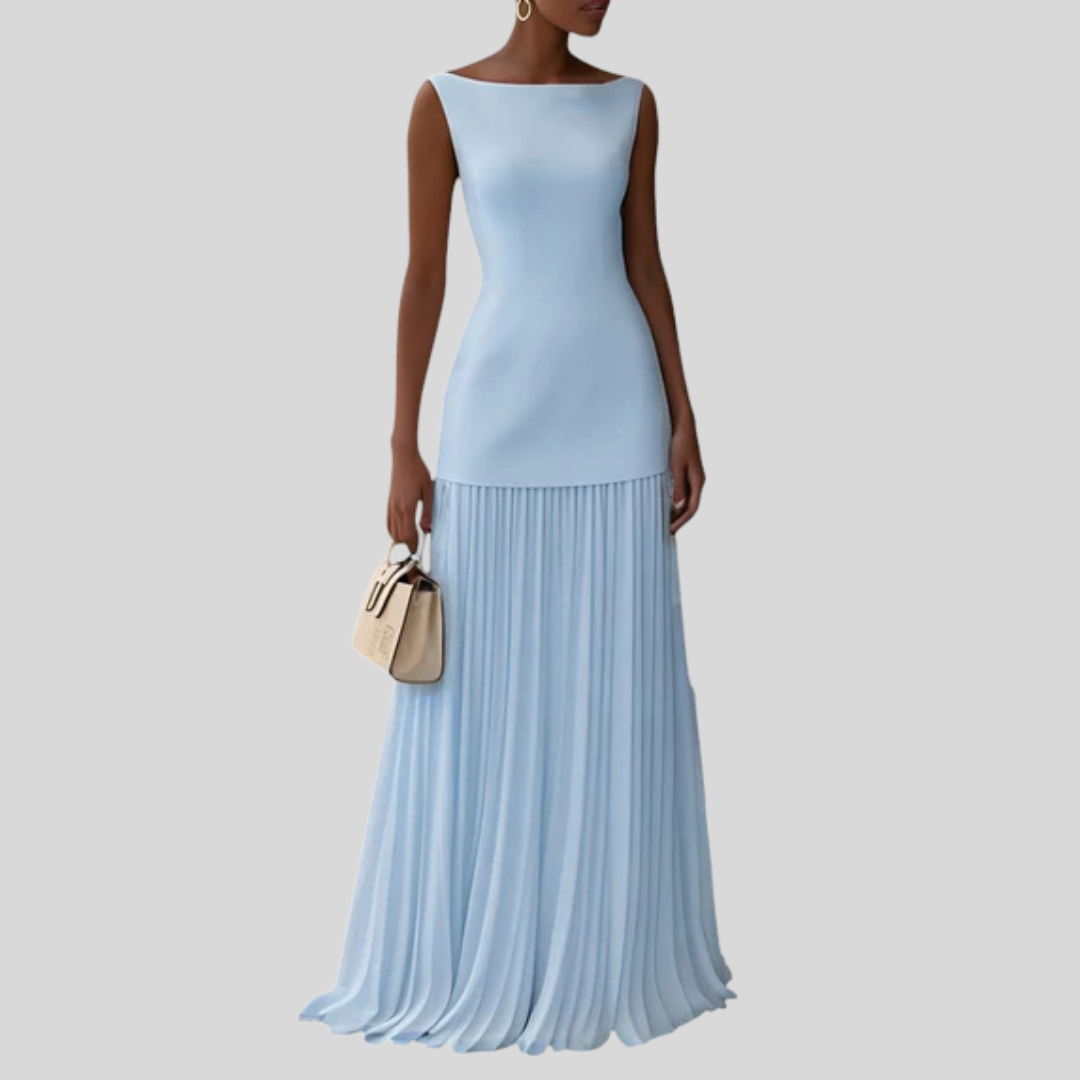 The Élise Pleated Maxi Dress