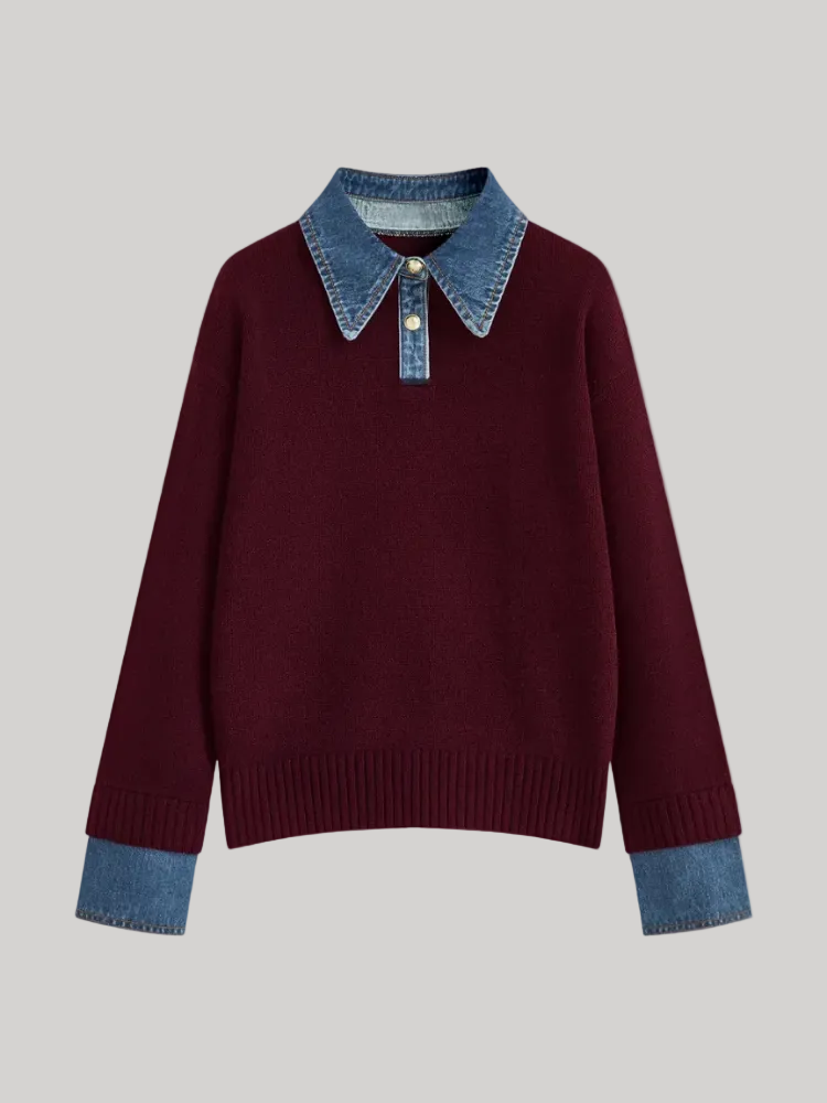 Layered Lapel Sweater