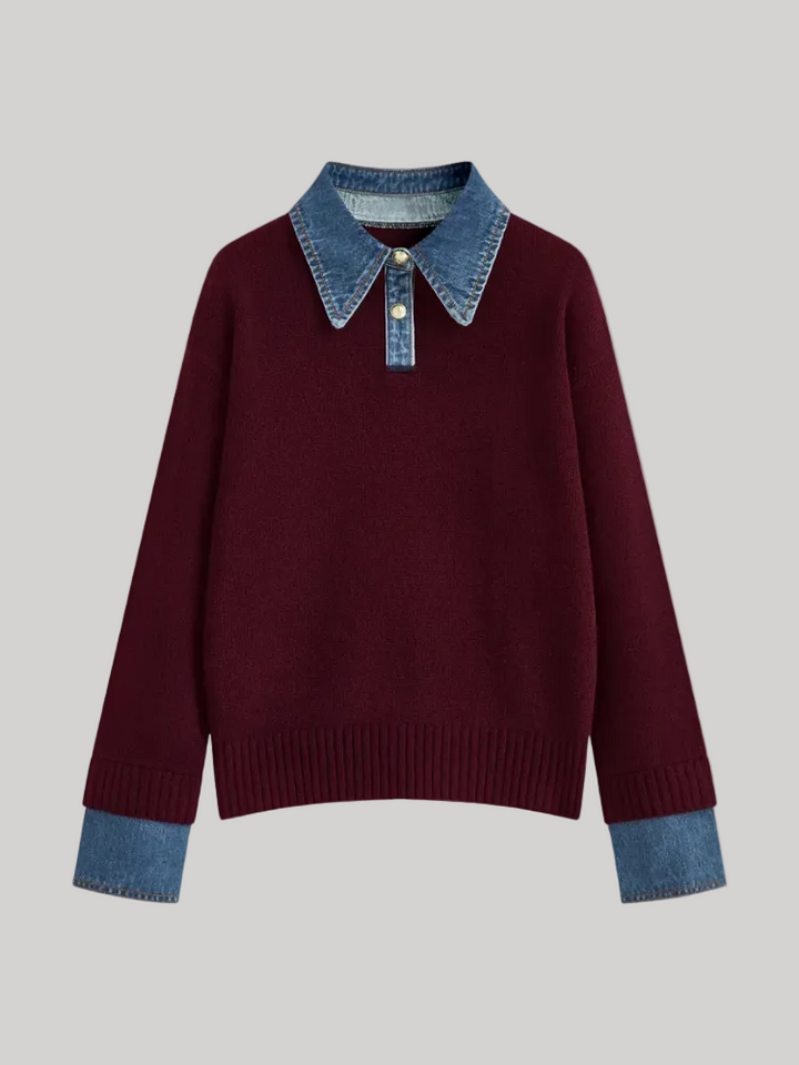 Layered Lapel Sweater