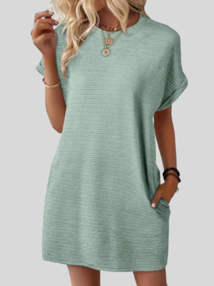 Emily™ – Casual Minimalist Round Neck Summer Dress