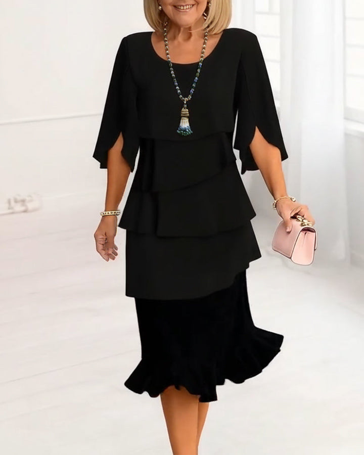 Angela | Elegant Comfort Ruffle Dress