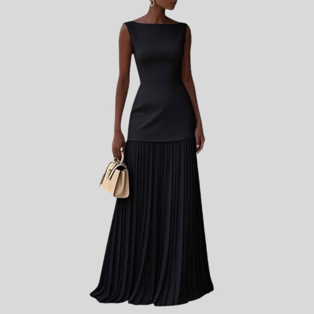 The Élise Pleated Maxi Dress