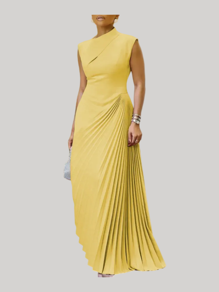 Robe longue sans manches à taille haute