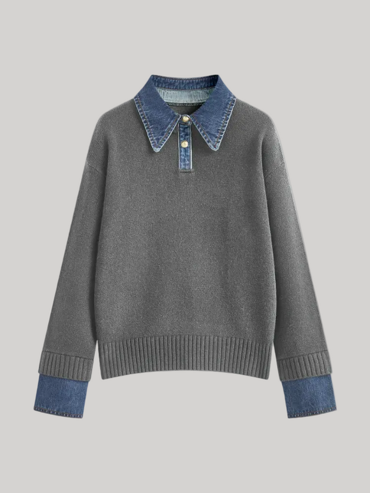 Layered Lapel Sweater