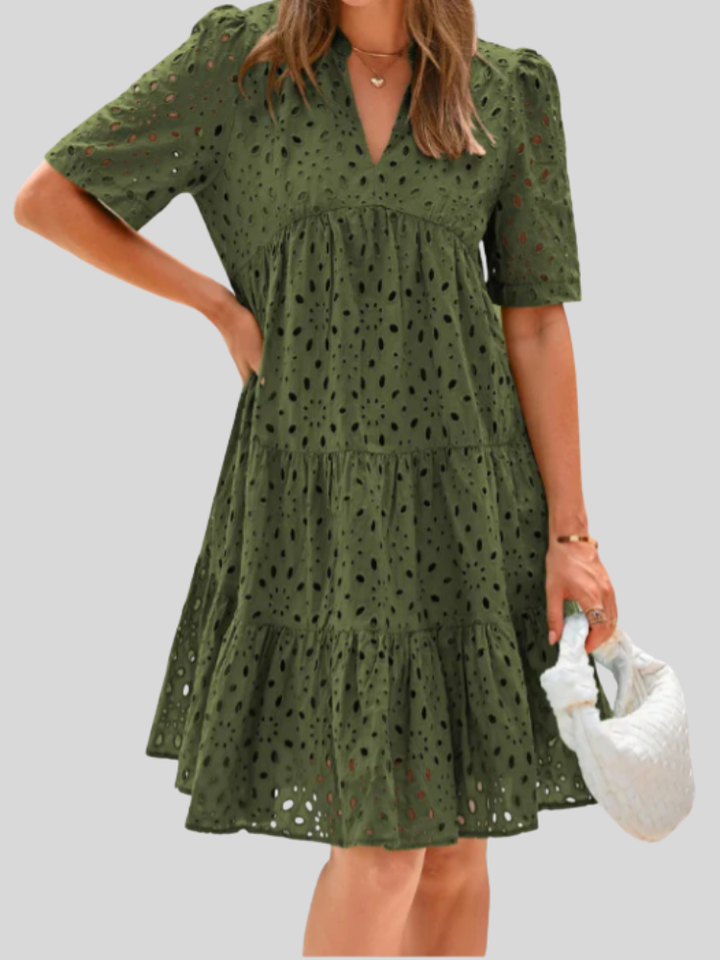 Olivia™- Chic Lace Ruffle Summer Dress
