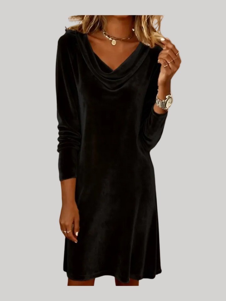 Anna - Velvet Sleeve Dress