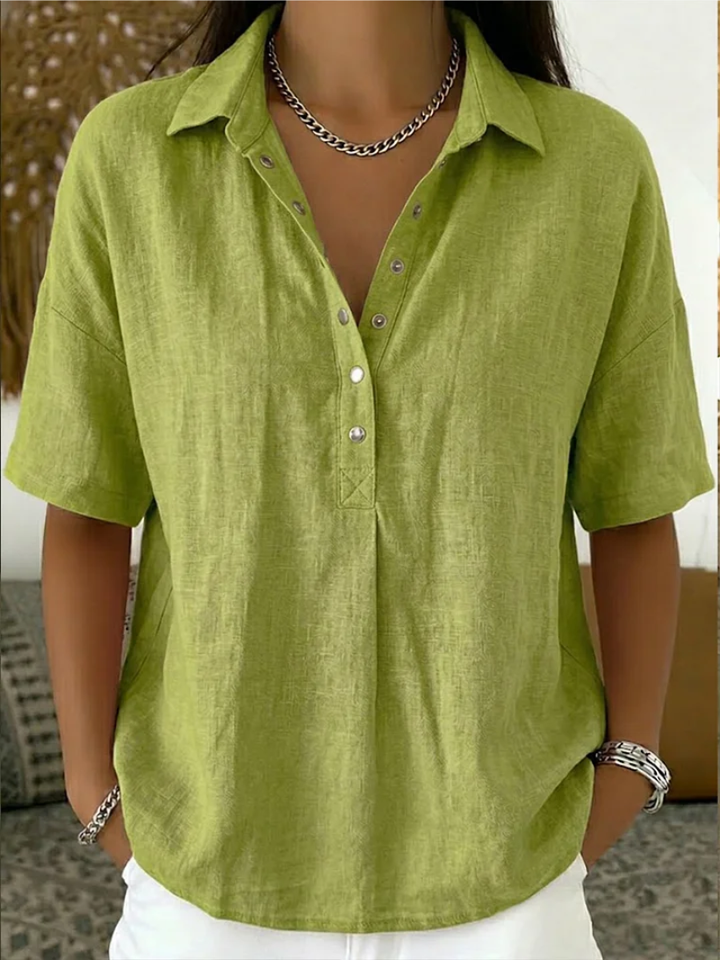 Anna| Blouse with Collar and Button