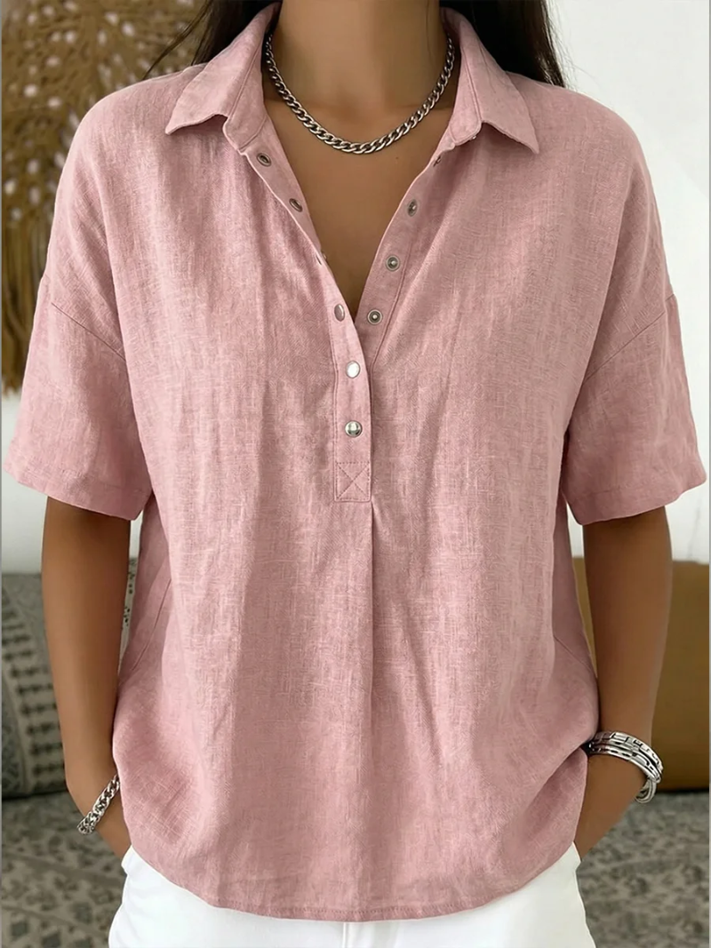 Anna| Blouse with Collar and Button