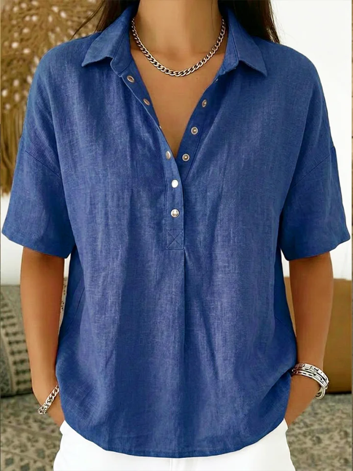Anna| Blouse with Collar and Button