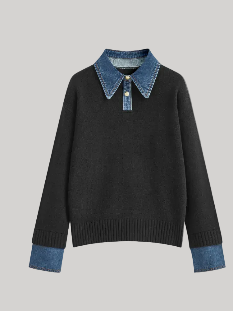 Layered Lapel Sweater