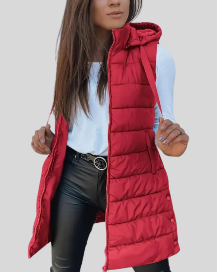 Spring™ - Casual Sleeveless Hood Long Puffer Vest