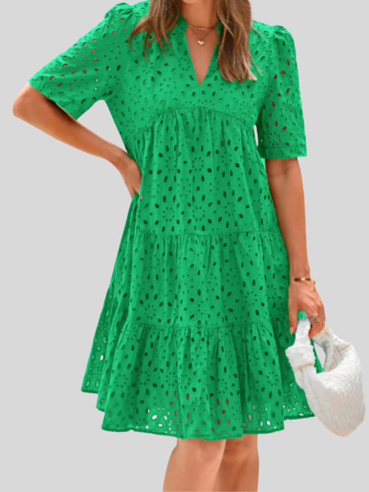 Olivia™- Chic Lace Ruffle Summer Dress