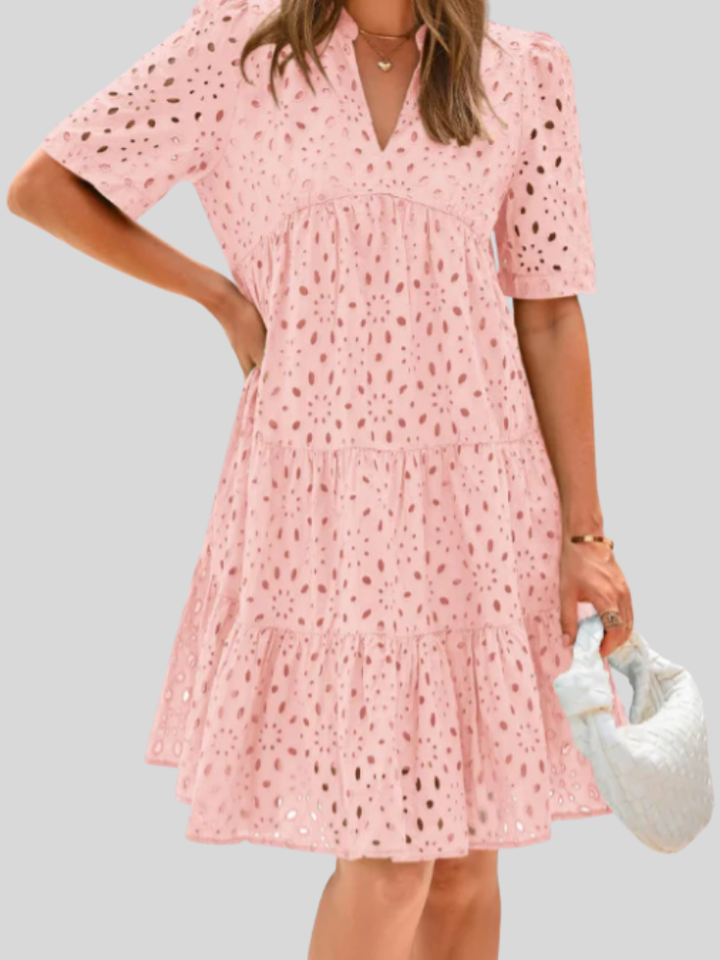 Olivia™- Chic Lace Ruffle Summer Dress