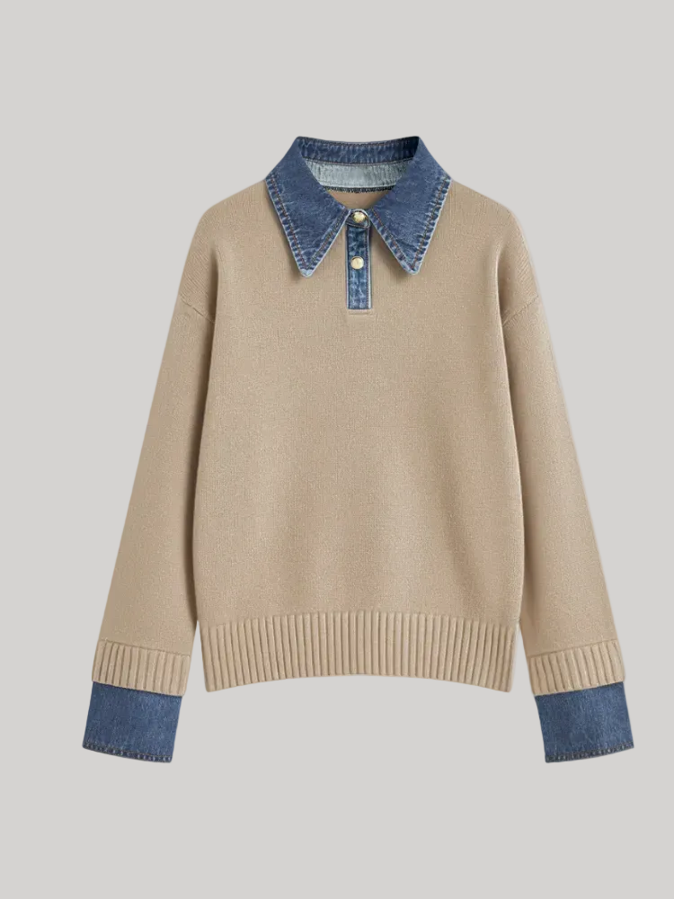 Layered Lapel Sweater