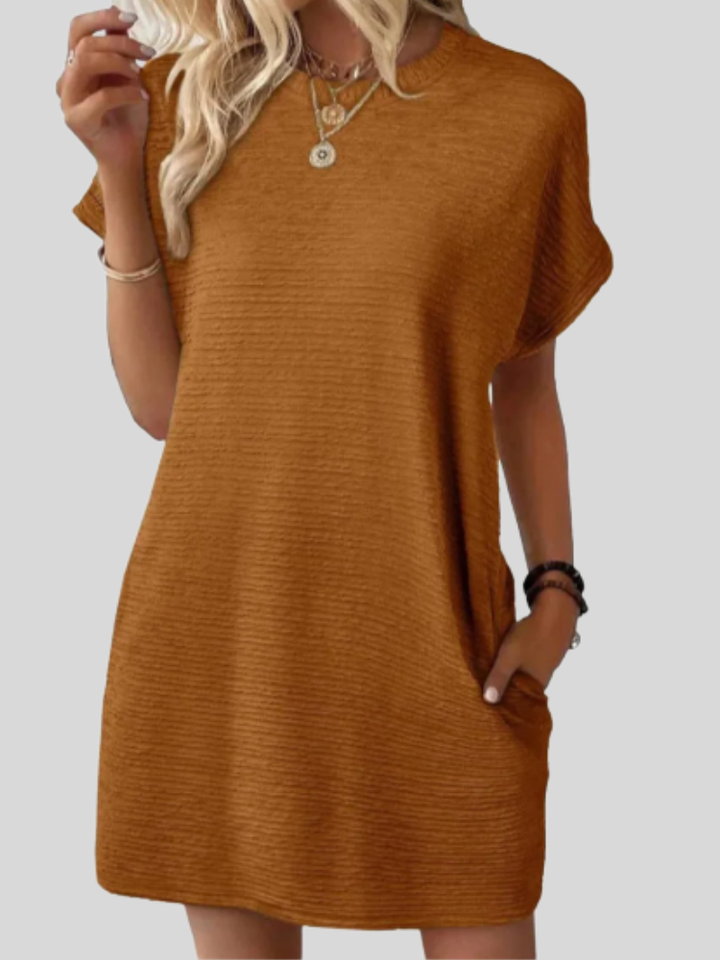 Emily™ – Casual Minimalist Round Neck Summer Dress