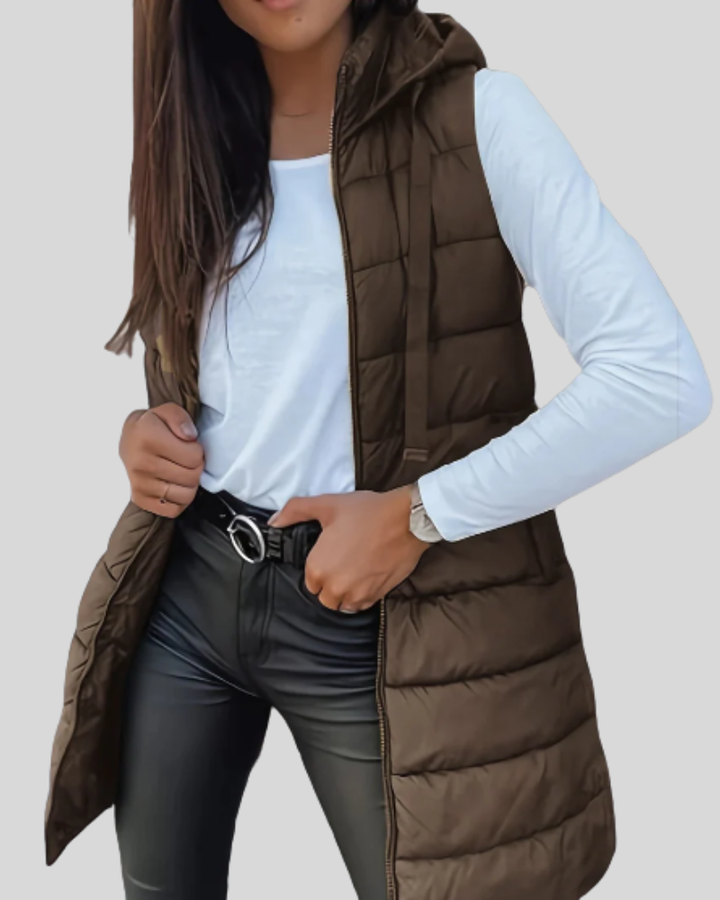 Spring™ - Casual Sleeveless Hood Long Puffer Vest