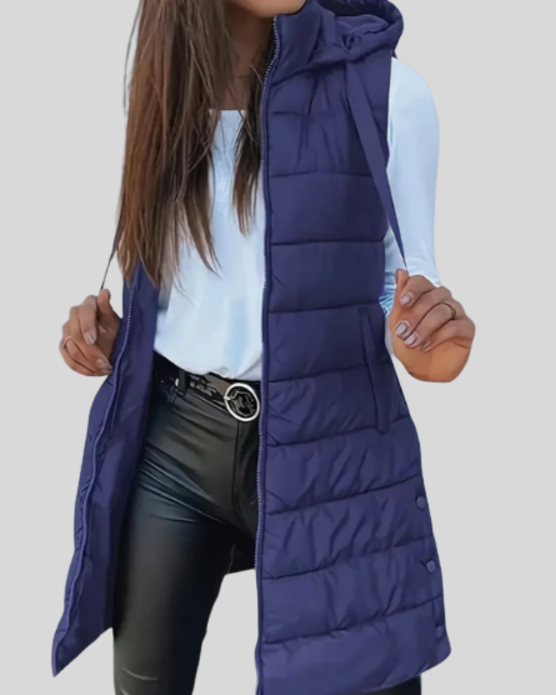 Spring™ - Casual Sleeveless Hood Long Puffer Vest