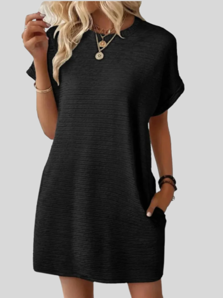 Emily™ – Casual Minimalist Round Neck Summer Dress