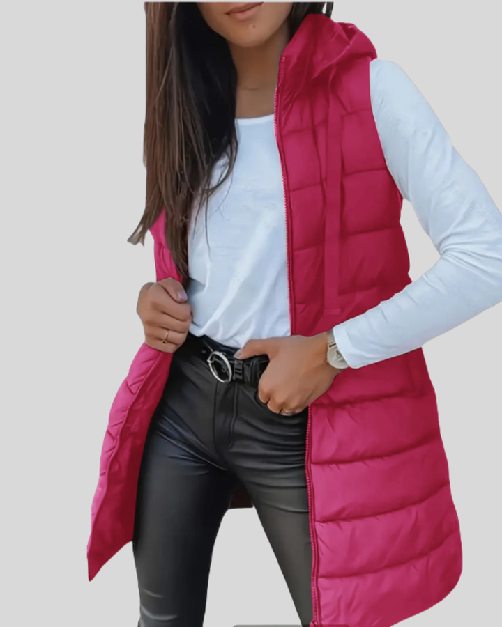 Spring™ - Casual Sleeveless Hood Long Puffer Vest