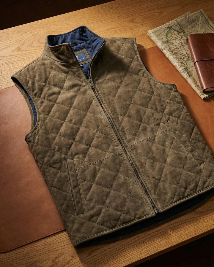 Georgio Suede Quilted Vest