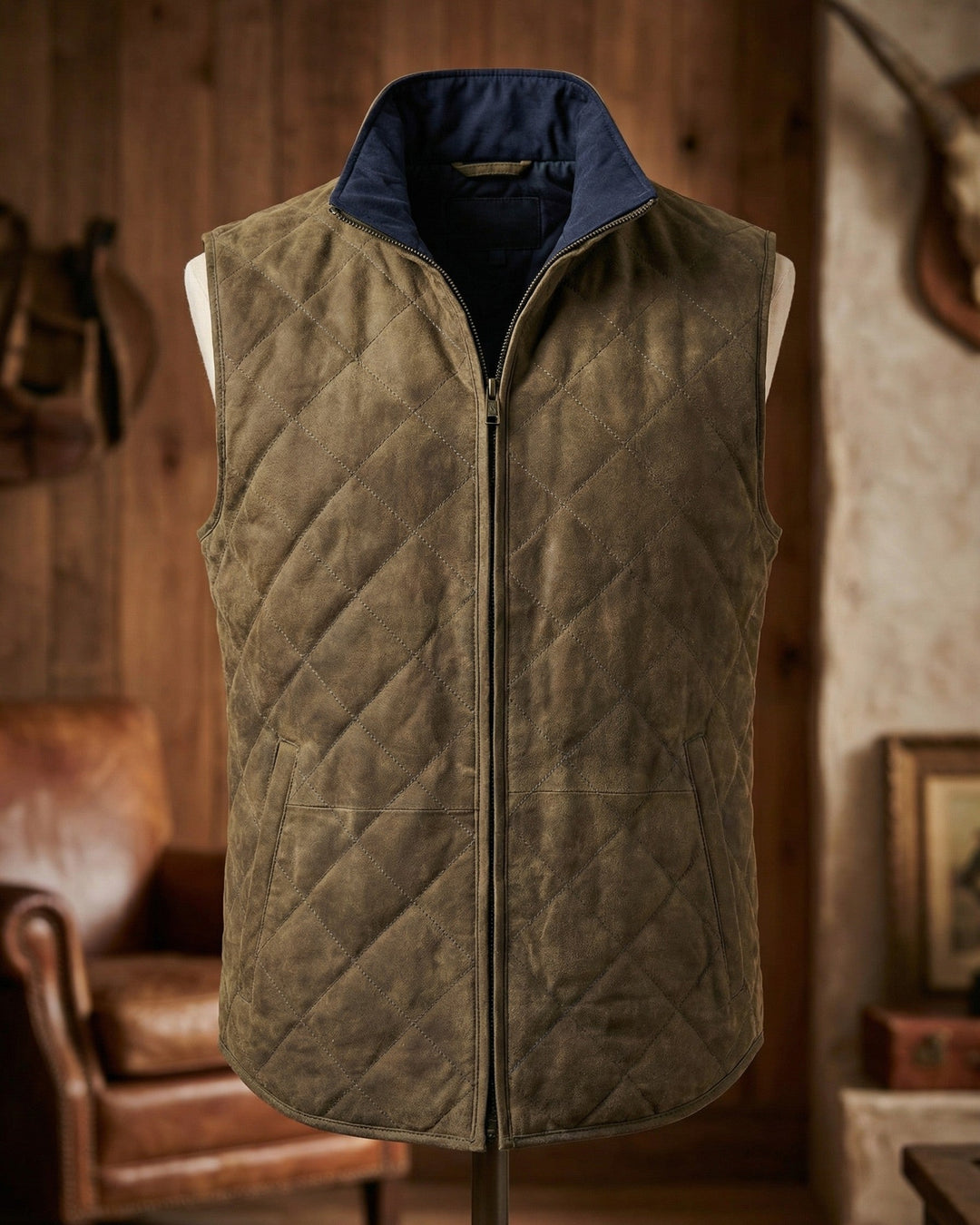 Georgio Suede Quilted Vest