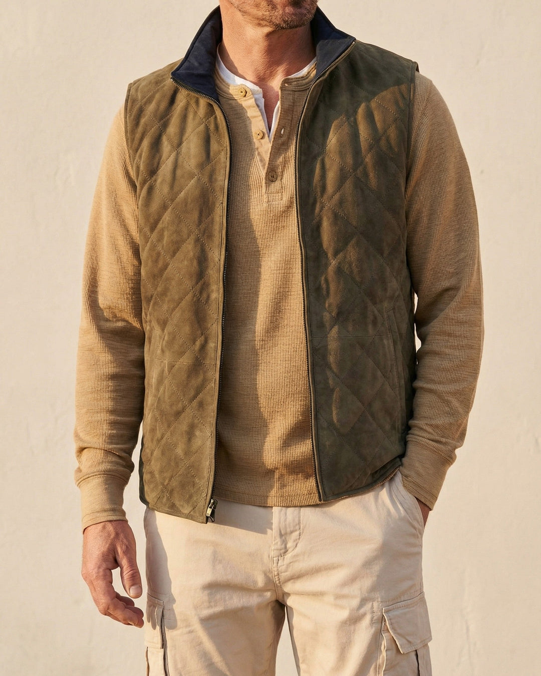 Georgio Suede Quilted Vest