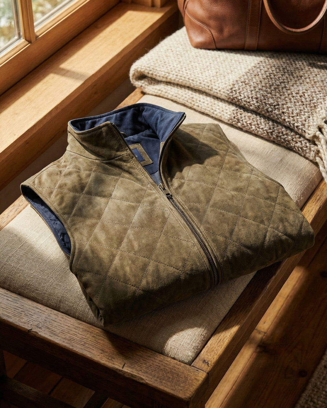 Georgio Suede Quilted Vest