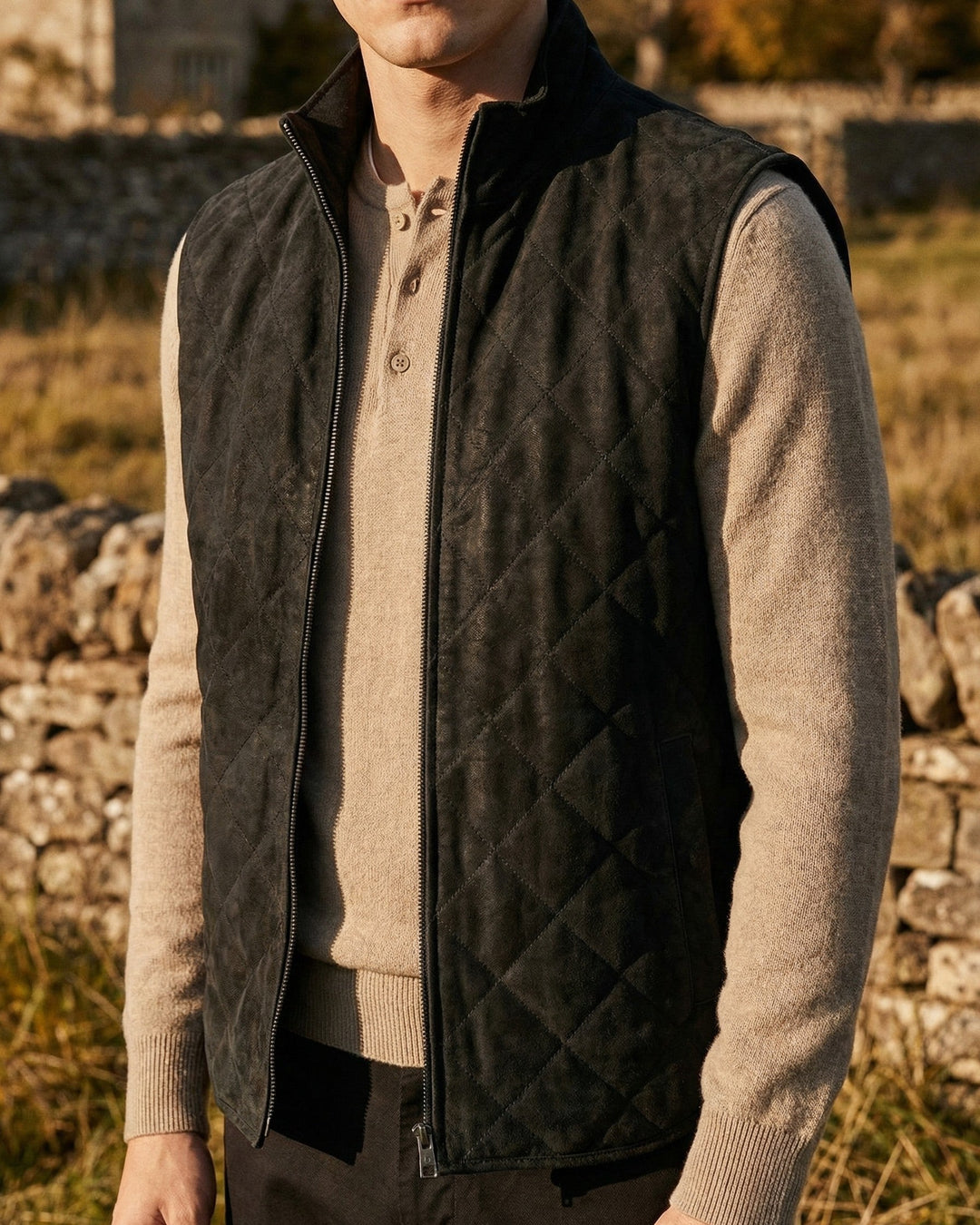 Georgio Suede Quilted Vest