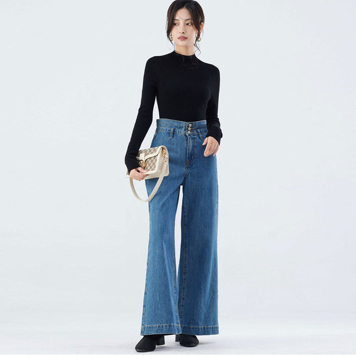 Wool-Blend Mock Neck Top