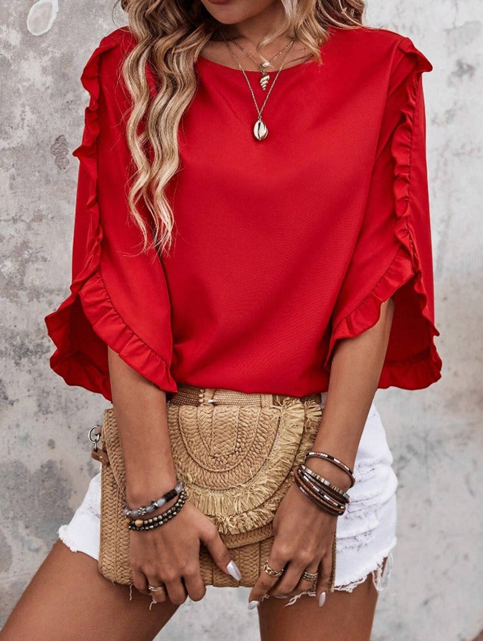 Aurora Breeze Ruffle Blouse