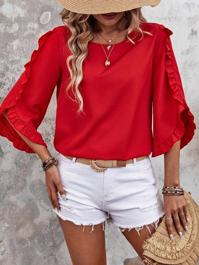 Aurora Breeze Ruffle Blouse