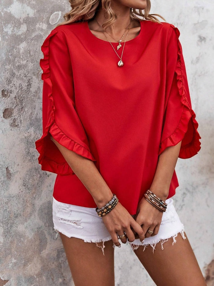 Aurora Breeze Ruffle Blouse