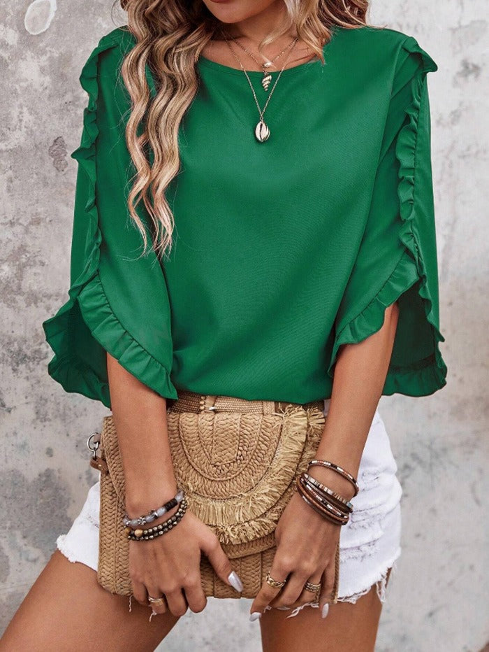Aurora Breeze Ruffle Blouse