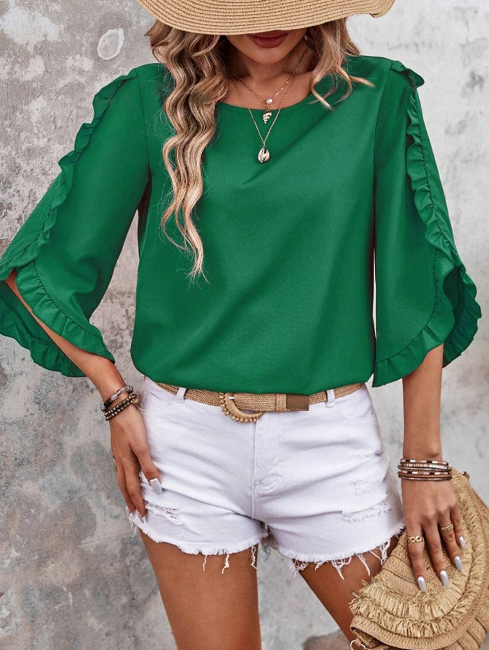 Aurora Breeze Ruffle Blouse